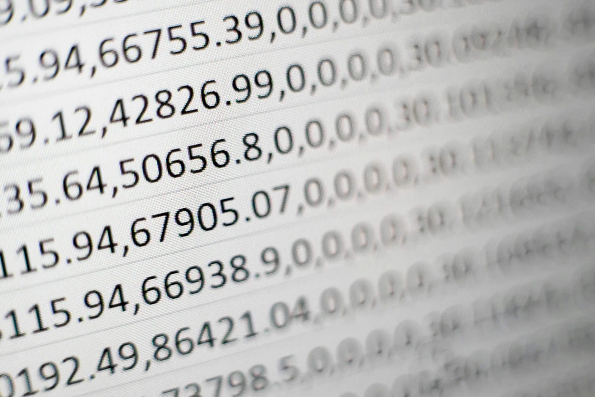 Printed paper covered in rows of numbers — a record that is complete but cannot answer the question